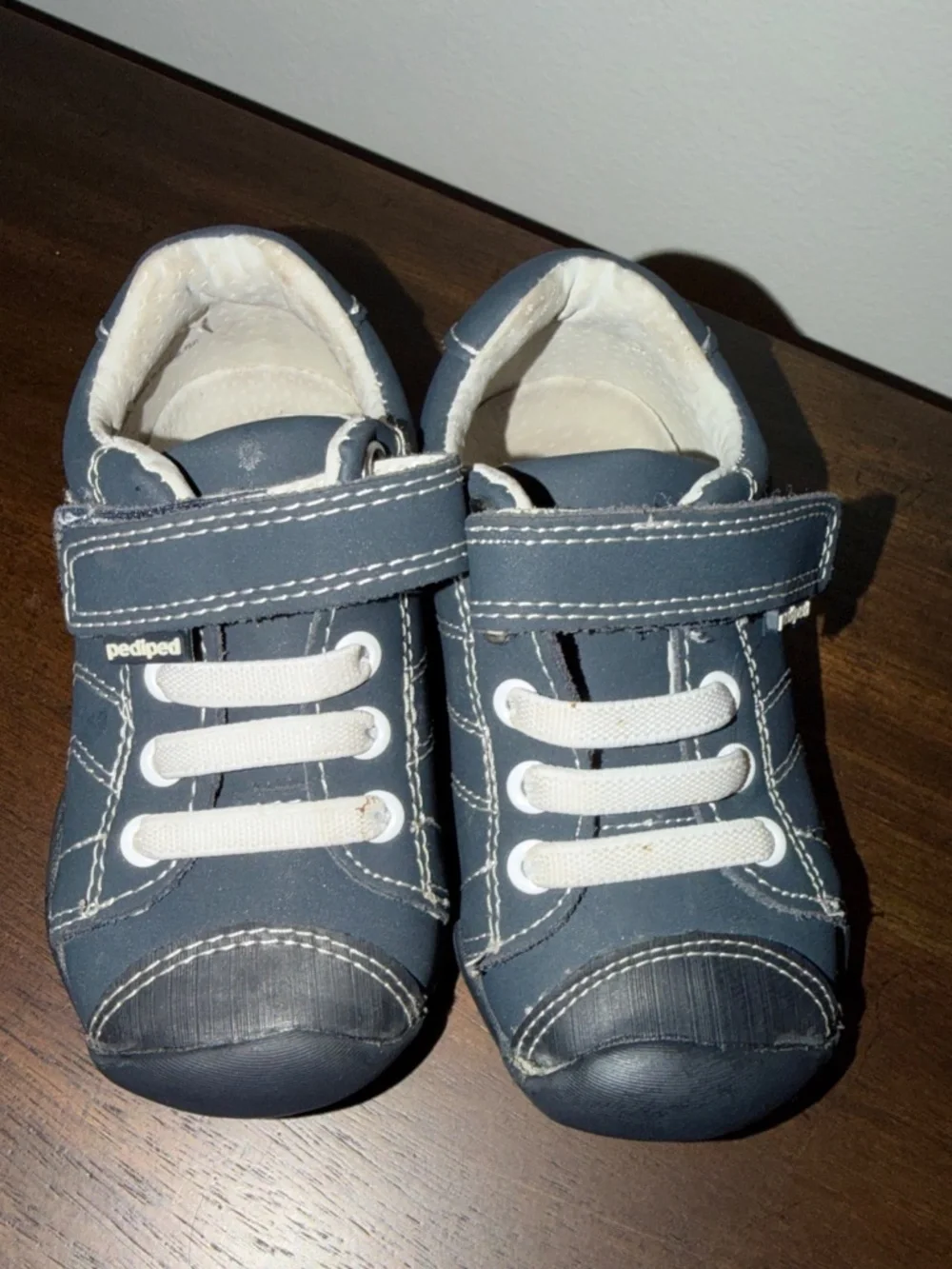 Pediped Toddler Boy's Navy Jake Shoe Sz 22 US 6-6.5 Leather Walking Supportive